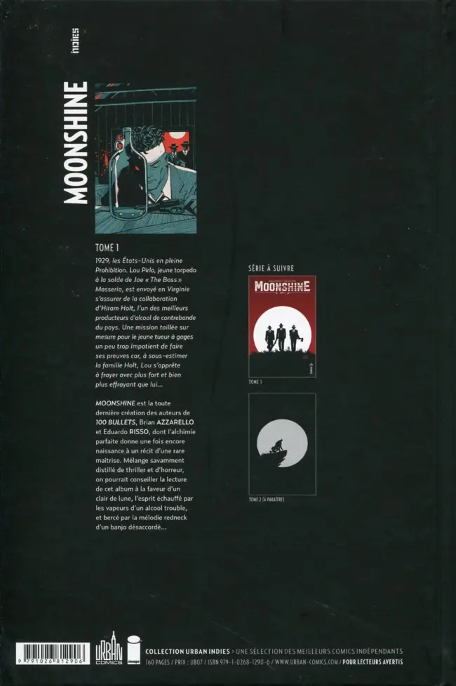 Verso de l'album Moonshine Tome 1