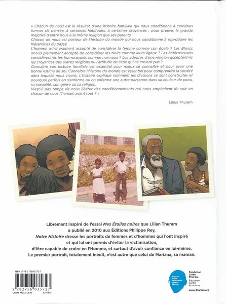 Verso de l'album Notre histoire Volume 1