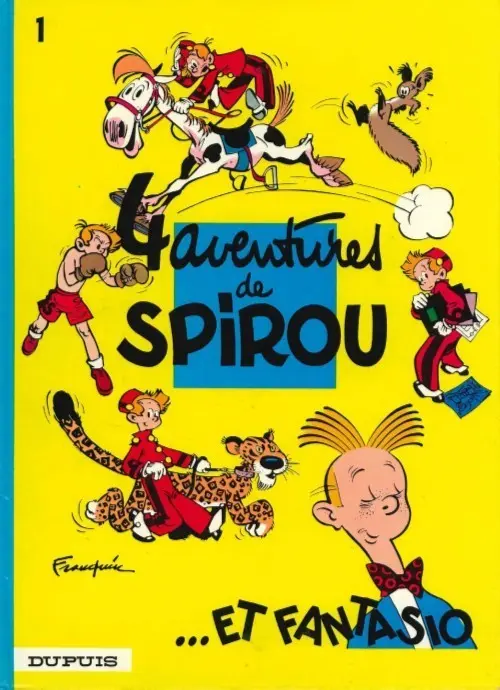 Couverture de l'album Spirou et Fantasio Tome 1 4 aventures de Spirou ...et Fantasio