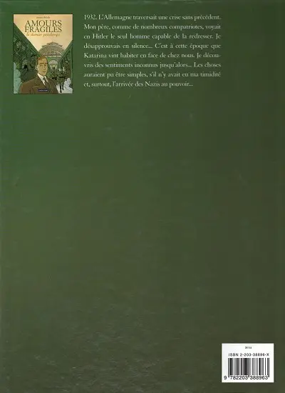 Verso de l'album Amours fragiles Tome 1 Le dernier printemps
