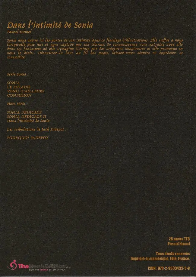 Verso de l'album Sonia Dans l'intimité de Sonia