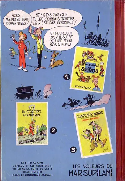 Verso de l'album Spirou et Fantasio Tome 4 Spirou et les héritiers
