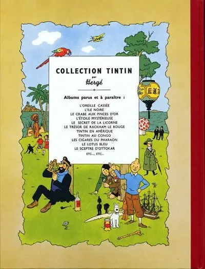 Verso de l'album Tintin Tome 8 Le sceptre d'Ottokar
