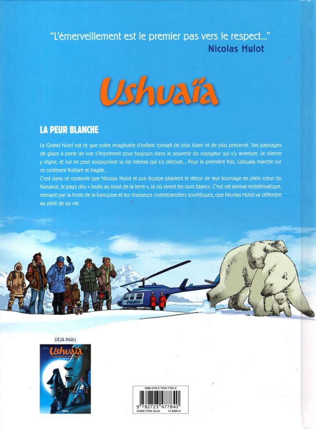 Verso de l'album Ushuaïa - Les aventures de Nicolas Hulot Tome 2 La Peur blanche
