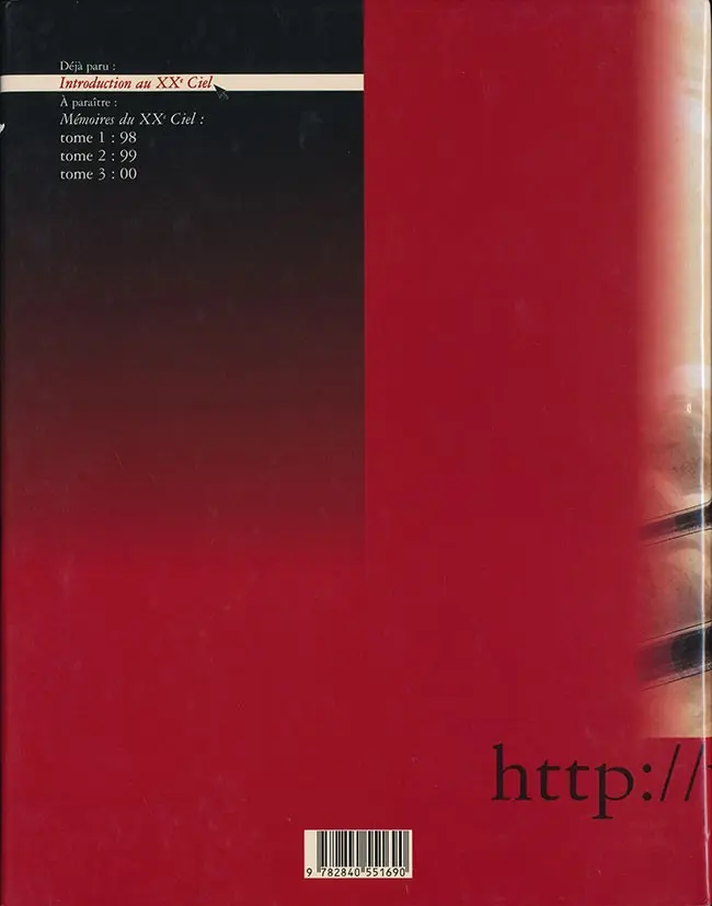 Verso de l'album XXe ciel.com Tome 0 Introduction au XXe Ciel