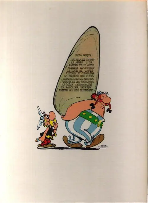 Verso de l'album Astérix Tome 4 Astérix gladiateur