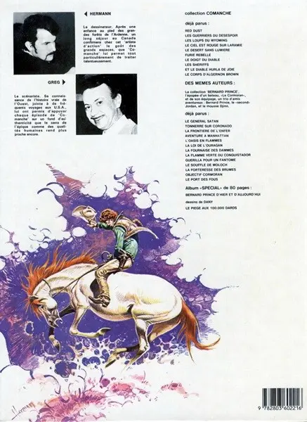 Verso de l'album Comanche Tome 7 Le doigt du diable
