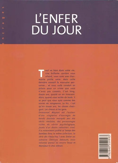 Verso de l'album L'Enfer du jour