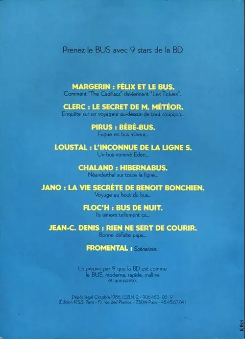 Verso de l'album Félix et le bus CGEA