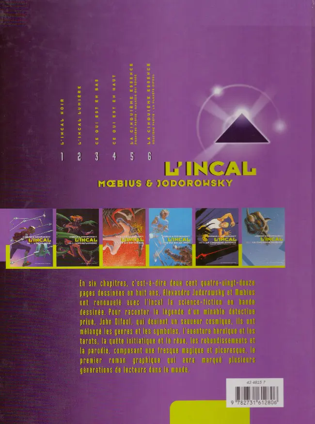 Verso de l'album L'Incal Tome 2 L'Incal Lumière