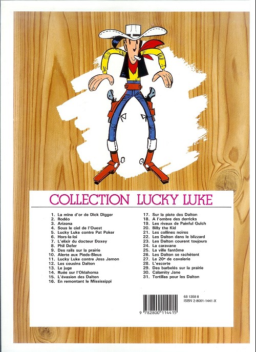 Verso de l'album Lucky Luke Tome 1 La mine d'or de Dick Digger
