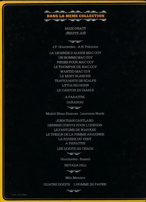 Verso de l'album Mac Coy Tome 9 Le canyon du diable