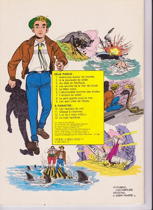 Verso de l'album Marc Dacier Couleurs Tome 5 La Main Noire