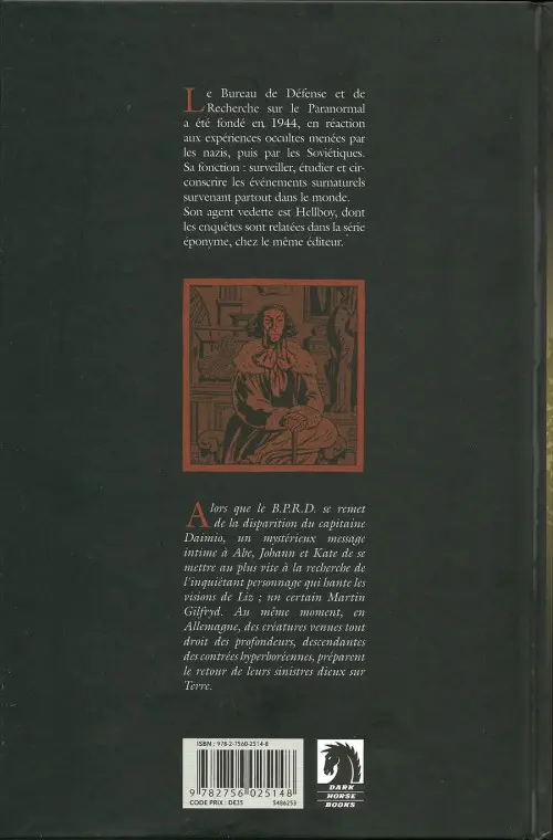 Verso de l'album B.P.R.D. Tome 9 L'Avertissement