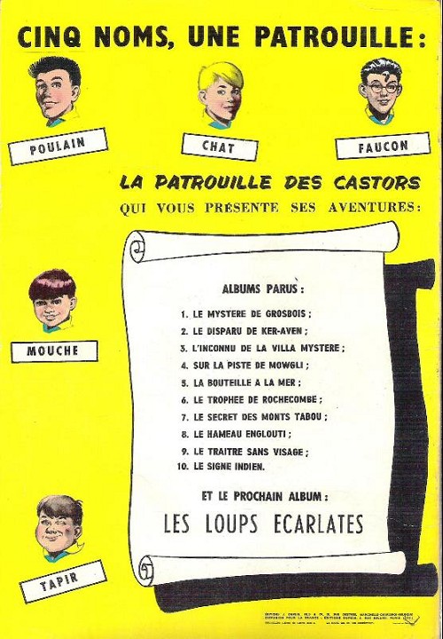 Verso de l'album La Patrouille des Castors Tome 1 Le Mystère de Grosbois