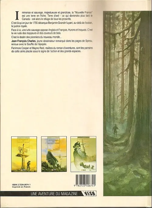 Verso de l'album Les Pionniers du Nouveau Monde Tome 1 Le pilori