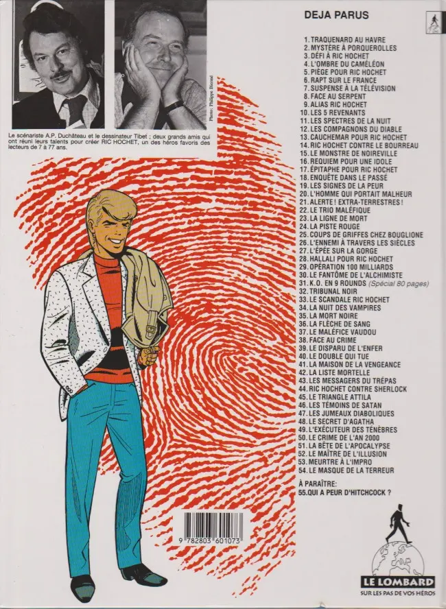 Verso de l'album Ric Hochet Tome 3 Défi à Ric Hochet
