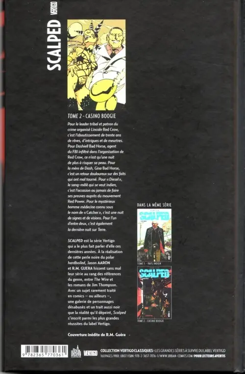 Verso de l'album Scalped Tome 2 Casino boogie