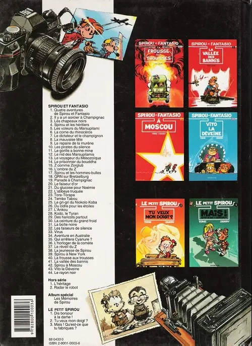 Verso de l'album Spirou et Fantasio Tome 1 4 aventures de Spirou ...et Fantasio