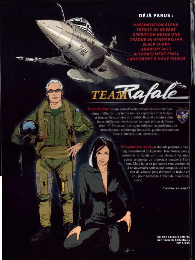 Verso de l'album Team Rafale N° 1 Présentation Alpha