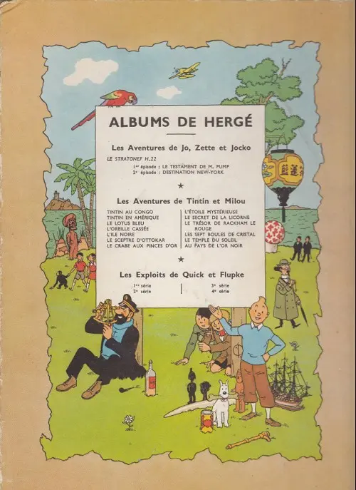 Verso de l'album Tintin Tome 10 L'étoile mystérieuse