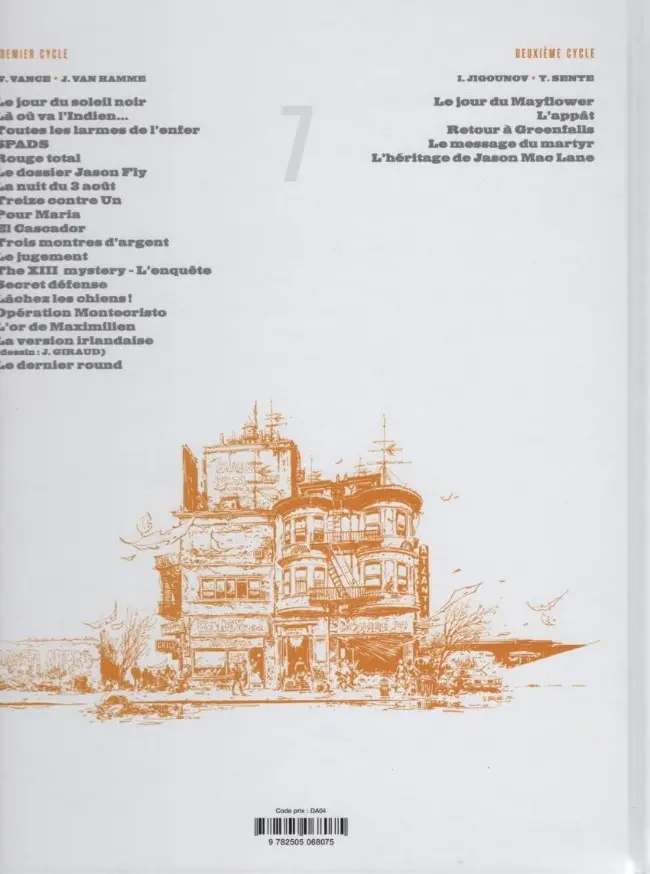 Verso de l'album XIII Tome 7 La nuit du 3 août