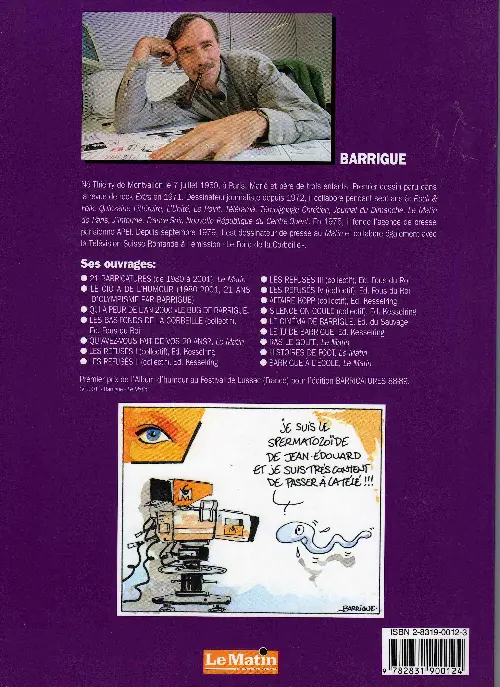 Verso de l'album Barricatures Tome 21 L'Année 2001 à traits tirés