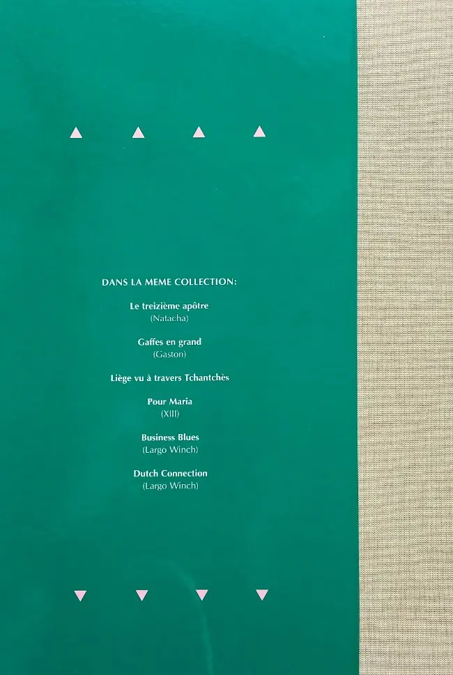 Verso de l'album Largo Winch H / Dutch connection
