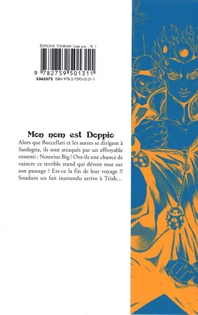 Verso de l'album Jojo's Bizarre Adventure - Golden Wind 12 Mon nom est Doppio