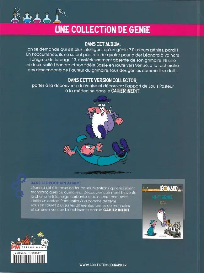 Verso de l'album La Collection Léonard Tome 34 Le génie se gondole