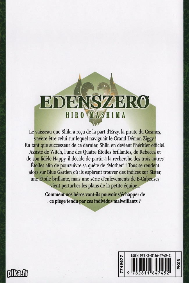 Verso de l'album Edens zero 3 Le vaisseau de grand démon