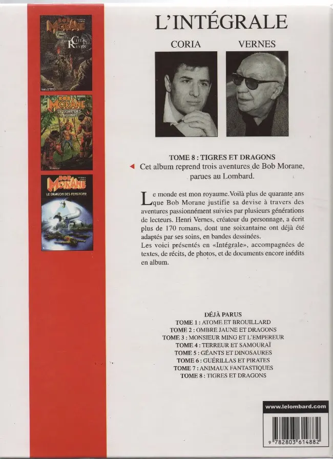 Verso de l'album Bob Morane L'Intégrale 8 Tigres et dragons