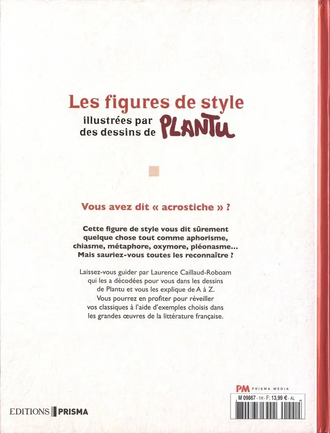 Verso de l'album Les Figures de style illustrées par des dessins de Plantu