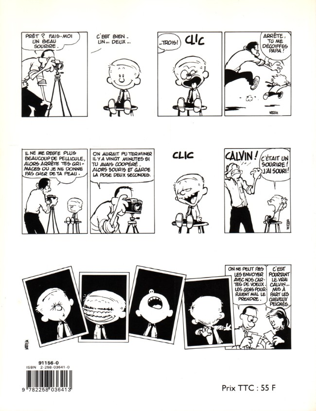 Verso de l'album Calvin et Hobbes Tome 5 Fini de rire !