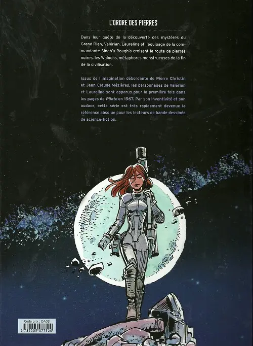 Verso de l'album Valérian Tome 20 L'Ordre des pierres