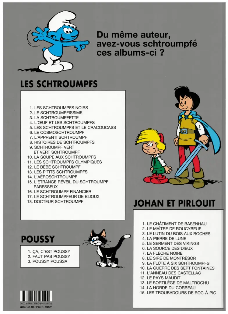 Verso de l'album Les Schtroumpfs Tome 10 La soupe aux Schtroumpfs