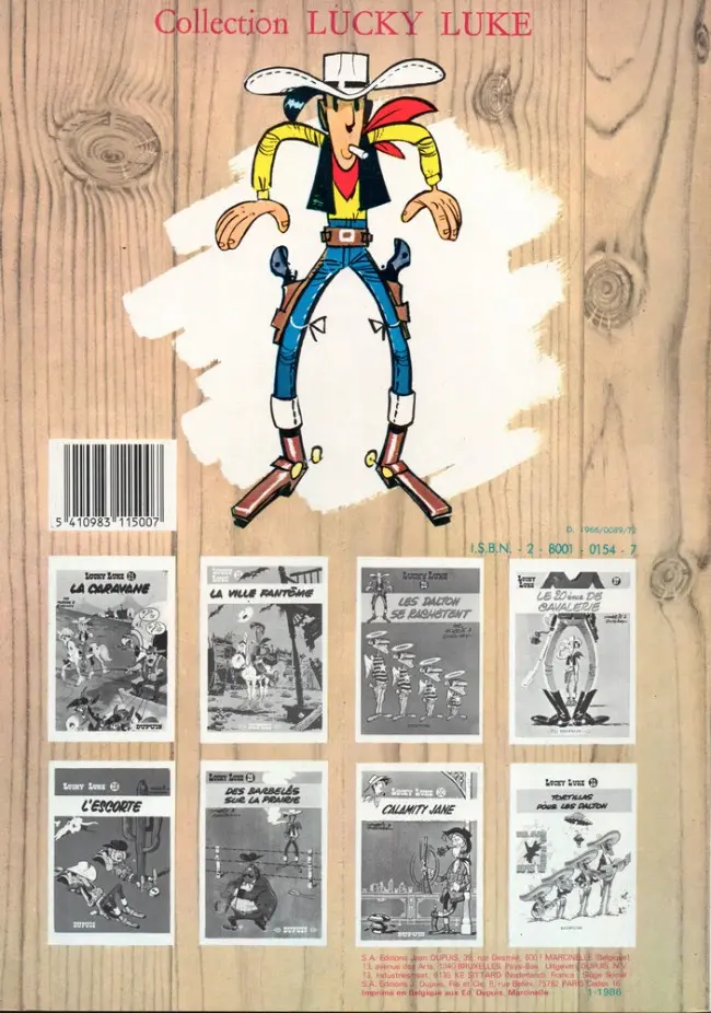 Verso de l'album Lucky Luke Tome 15 L'évasion des Dalton