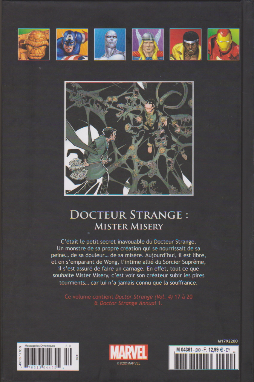 Verso de l'album Marvel Comics - La collection de référence Tome 200 Docteur Strange : Mister Misery