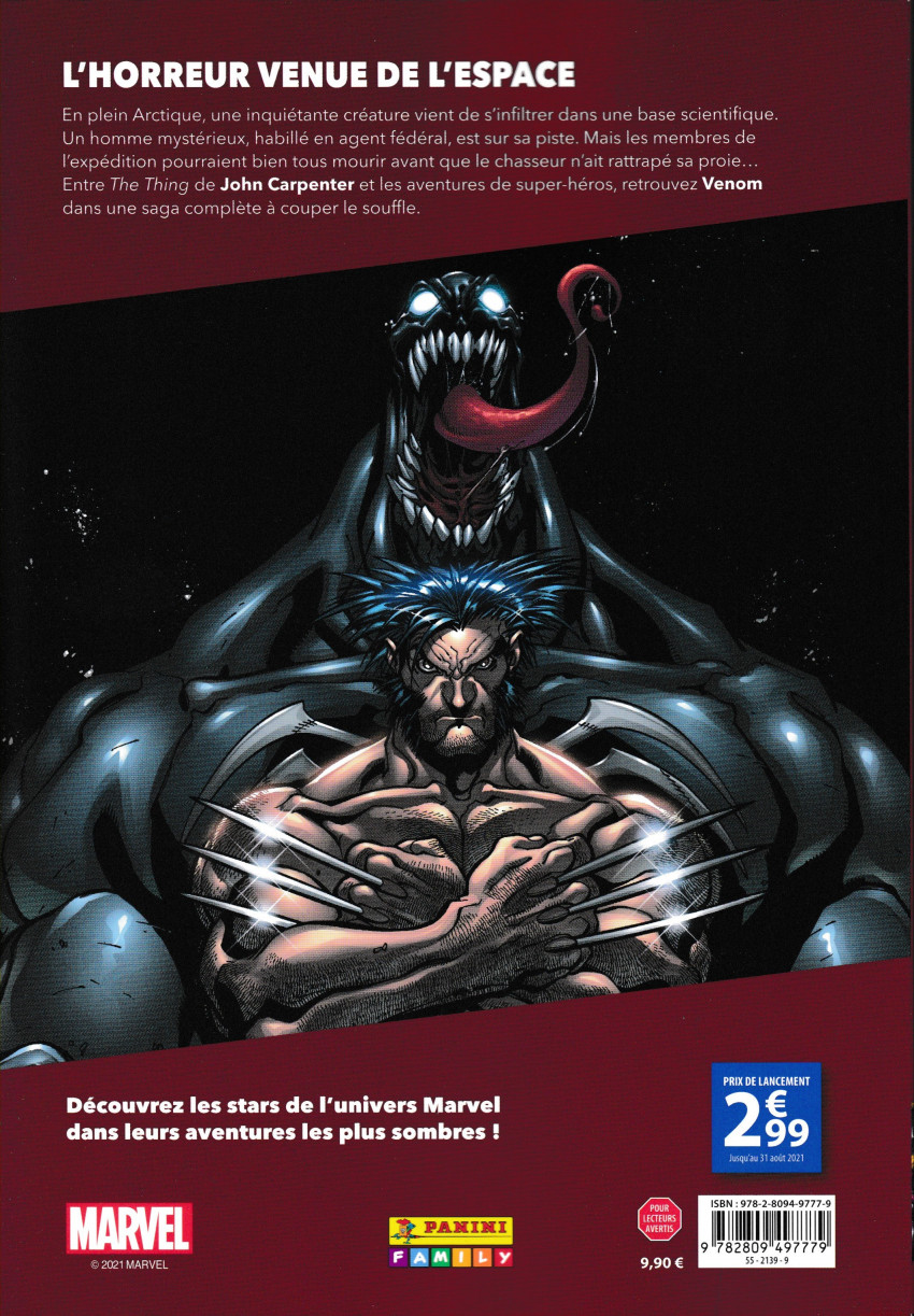 Verso de l'album Marvel - Le côté obscur Tome 9 Venom - Chair de poule
