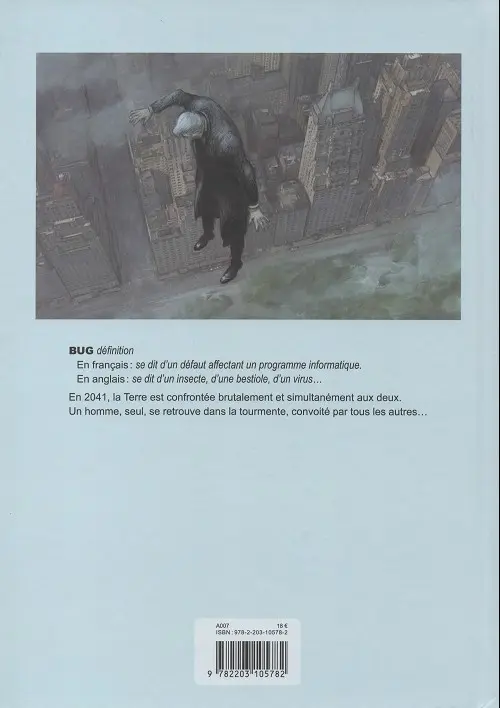Verso de l'album Bug Livre 1