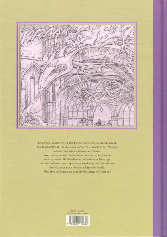 Verso de l'album Yoko Tsuno Tome 28 Le temple des immortels - Esquisse d'une œuvre