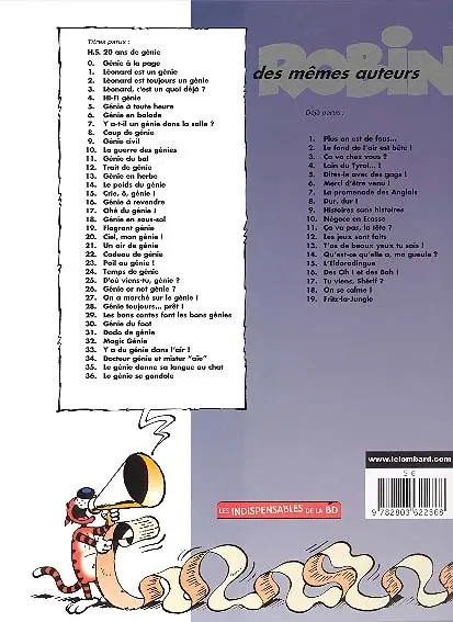 Verso de l'album Léonard Tome 25 D'où viens-tu, génie ?