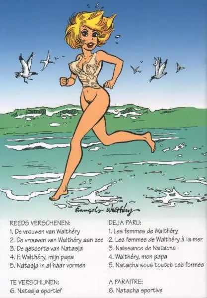 Verso de l'album Walthéry au festival BD de Middelkerke Natacha sous toutes ces formes