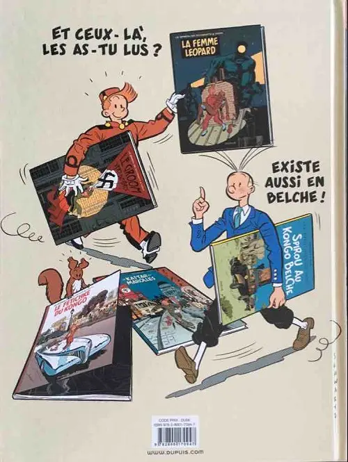 Verso de l'album Spirou et Fantasio - Une aventure de... / Le Spirou de... Tome 11 Le Maître des hosties noires