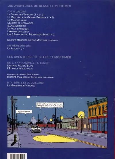 Verso de l'album Blake et Mortimer Tome 15 L'étrange rendez-vous
