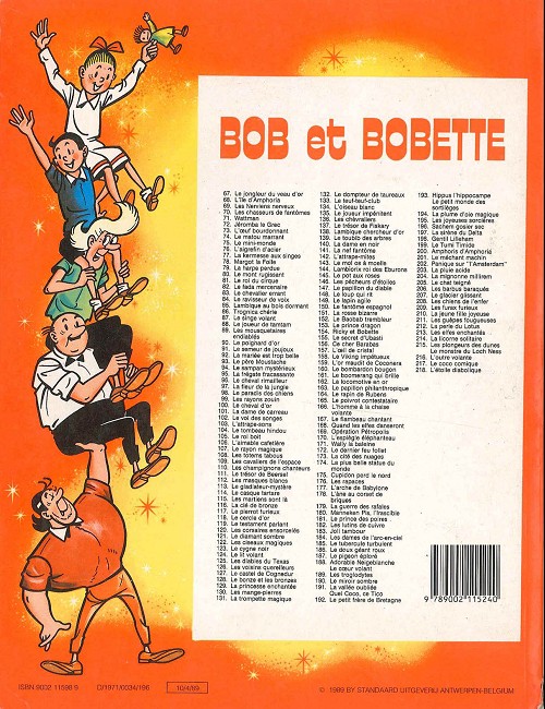 Verso de l'album Bob et Bobette Tome 121 Le diamant sombre