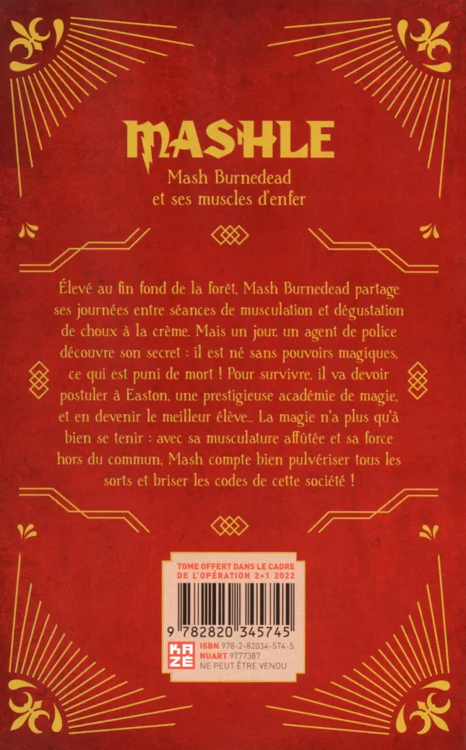 Verso de l'album Mashle 1