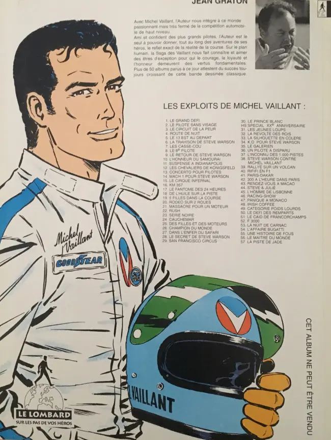 Verso de l'album Michel Vaillant Tome 28 Le Secret de Steve Warson