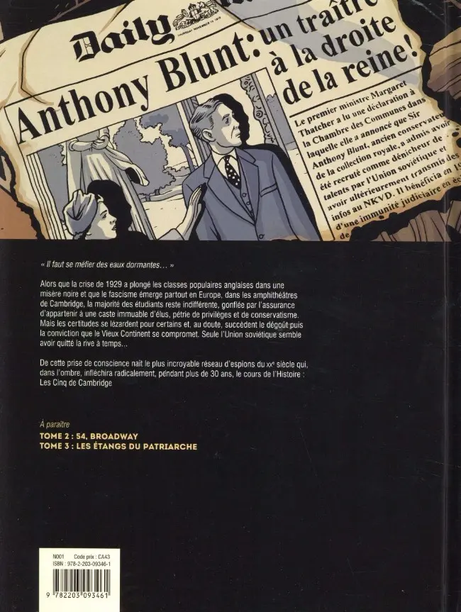 Verso de l'album Les Cinq de Cambridge Tome 1 Trinity
