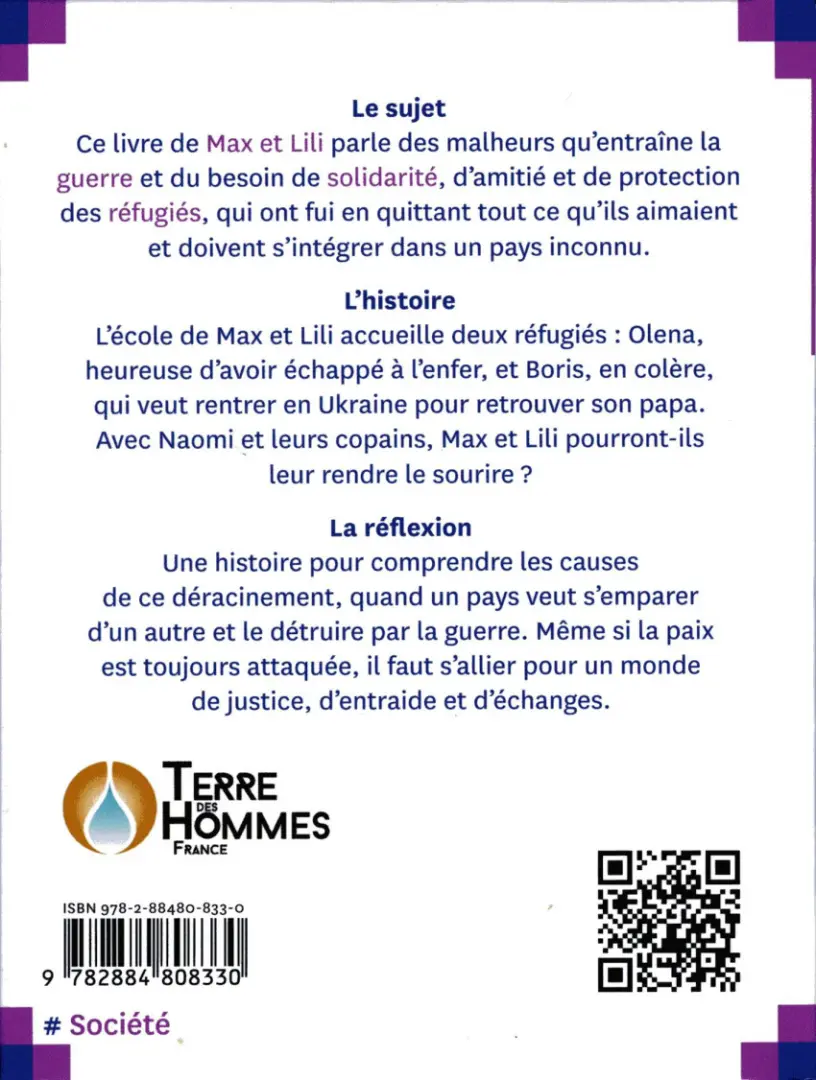 Verso de l'album Ainsi va la vie Tome 130 Max et Lili ont des copains réfugiés